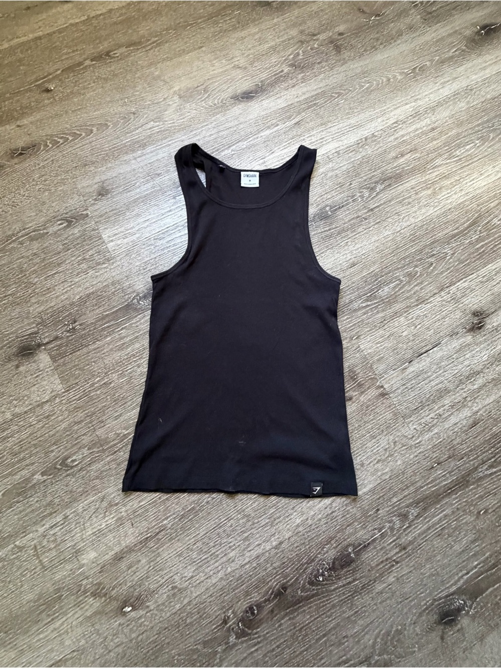 Gymshark Black Ribbed High-Neck Tank Top